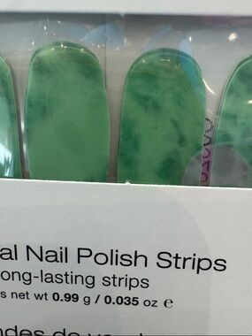 Color Street nail polish strips in the green marble design Jadey Business NEW